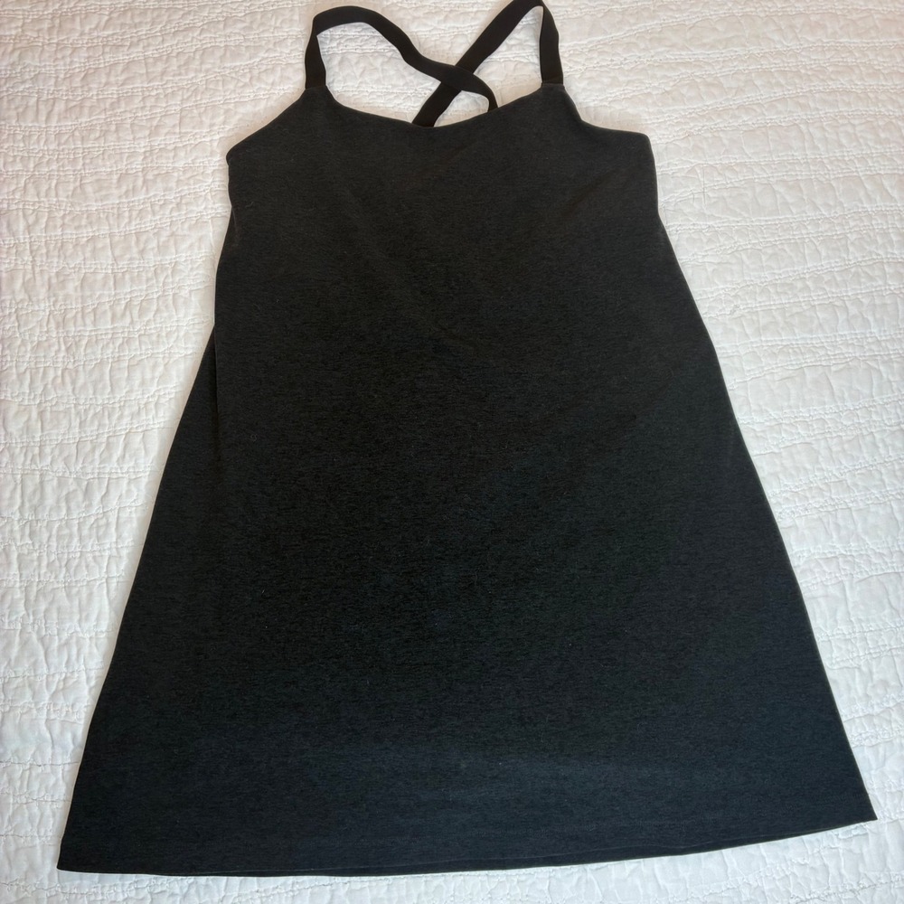 Beyond Yoga Spacedye Move It Dress Charcoal Built In Shorts Sz Med Activewear